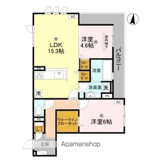 LOUP DE MER(ルー・ド・メール)【201号室】の間取り