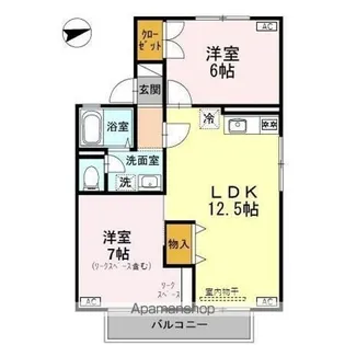 パークタウン立山 B棟【2階】の間取り