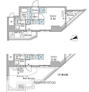パークアクシス駒込【13階】の間取り