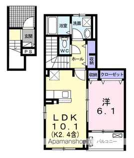 東京都青梅市大門1丁目【アパート】の間取り
