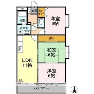 シカセビル【4階】の間取り