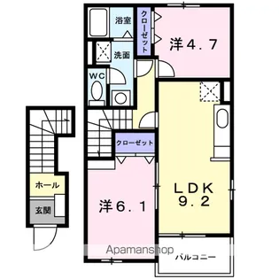 ラフレシール・友A【2階】の間取り