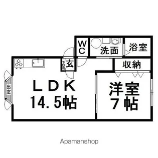 ルミエールⅡ(三輪)【2階】の間取り