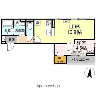 セレスティア東保木間【3階】の間取り