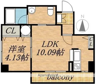 レジディア大通西【6階】の間取り