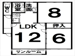 リッチハウスB【203号室】の間取り