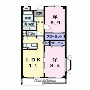ファインヒル吉根B【1階】の間取り