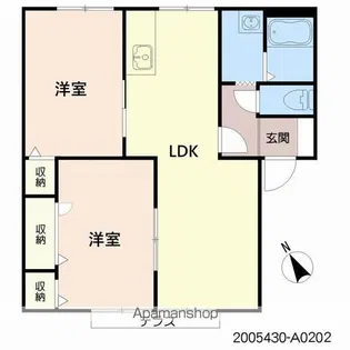 サンシャインハイツA【2階】の間取り