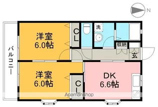 SUN HEIGHTS 南久万【2階】の間取り