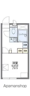 レオパレスWILL 竹原【103号室】の間取り