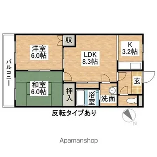 エスコーポドルチェ【201号室】の間取り
