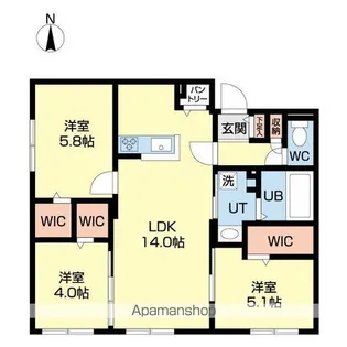 DPレジデンス北広島【3階】の間取り