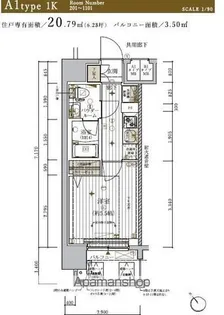 メインステージ東神奈川【201号室号室】の間取り