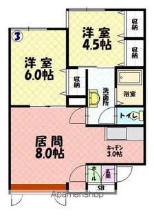 サイレンスコートB【203号室】の間取り