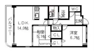 プレシャスコート【6階】の間取り