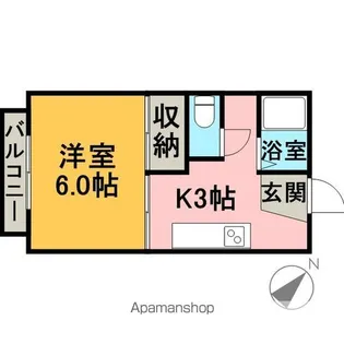 ハポネス【202号室】の間取り