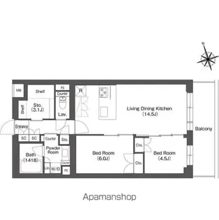 東京都練馬区東大泉2丁目【マンション】の間取り