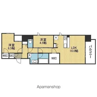 スプランディッド本町グラン【8階】の間取り