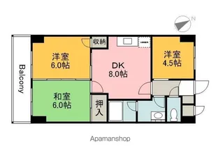 VILLA七軒茶屋【6階】の間取り