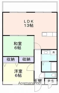 ラフィネドミール【402号室】の間取り
