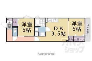 クリエオーレ観月橋【204号室】の間取り
