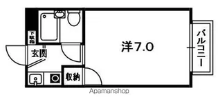 カルチェヴィラ吉勇【104号室】の間取り