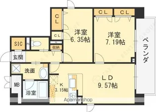 フラットレモン【6階】の間取り