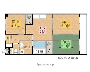 サンパレス21忠岡A棟【105号室】の間取り