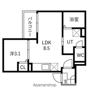JACK OKEGAWAIZUMI Ⅰ【1階】の間取り