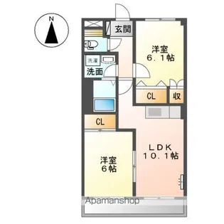 ベルグランデ高柳【5階】の間取り