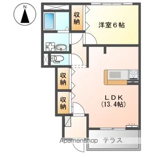 CALMーW(カーム ウエスト)【1階】の間取り