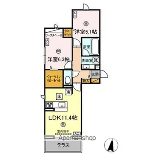 グリーンヴィラ ピッケル【1階】の間取り