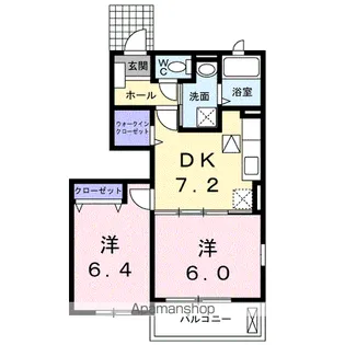 インフィニティB【1階】の間取り