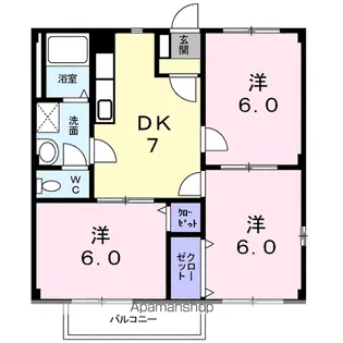 レインボーハイツ【1階】の間取り