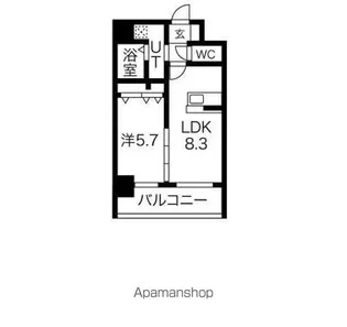 クロス天神南【4階】の間取り