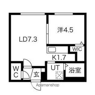 プレシェルト平岸【1階】の間取り