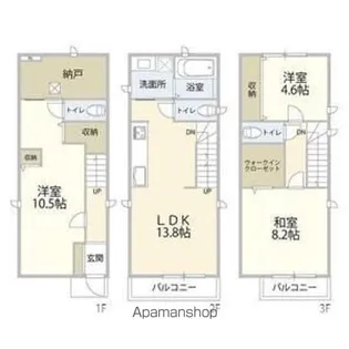 愛知県名古屋市東区矢田南2丁目【一戸建】の間取り