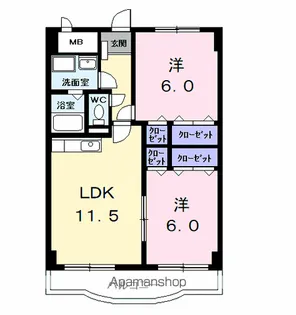 ラヴィアンローズB【3階】の間取り