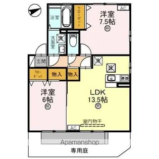 リビングタウン湖都ヶ丘II A棟【101号室】の間取り