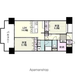 グランドパレスオーシャンステージ与次郎【8階】の間取り