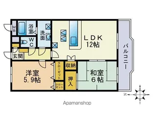 クレセール菜の花【3階】の間取り