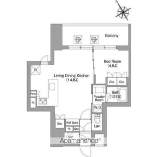バウスフラッツ蔵前【3階】の間取り