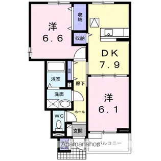 カルフール.21B【101号室】の間取り
