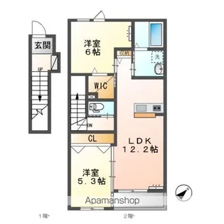 グレースⅡ【2階】の間取り