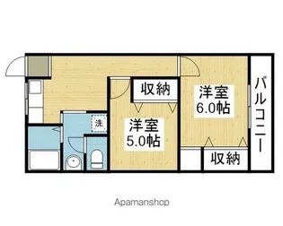 ターフィーズフラット南巽【202号室】の間取り