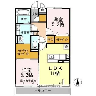 カルベット【2階】の間取り
