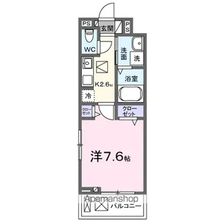 リ ルーム南草津【1階】の間取り