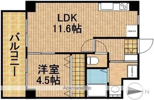 ウイングコート六軒【4階】の間取り