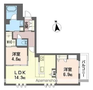 アリビオ世田谷代田【202号室】の間取り