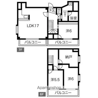 第二戸嶋屋ビル【6階】の間取り